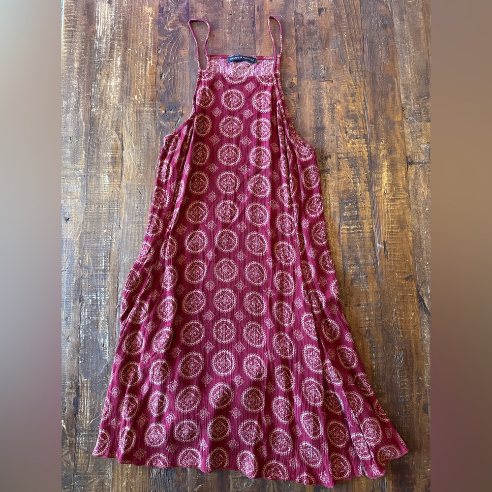 Brandy Melville Burgundy Patterned Dress